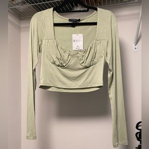 Forever 21 Women’s Green Bustier Crop Top Size Medium